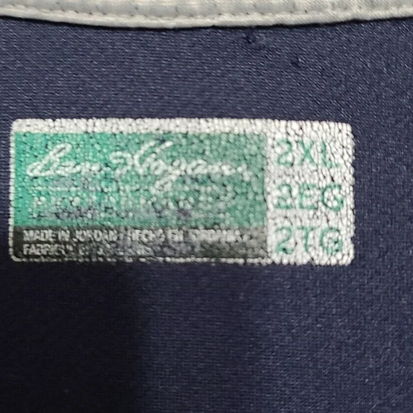 Ben Hogan Mens Golf Polo Shirt Navy Gray Aqua Button-Up Size 2XL EUC - Picture 2 of 6